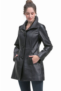 BGSD Women Sarai Lambskin Leather Coat