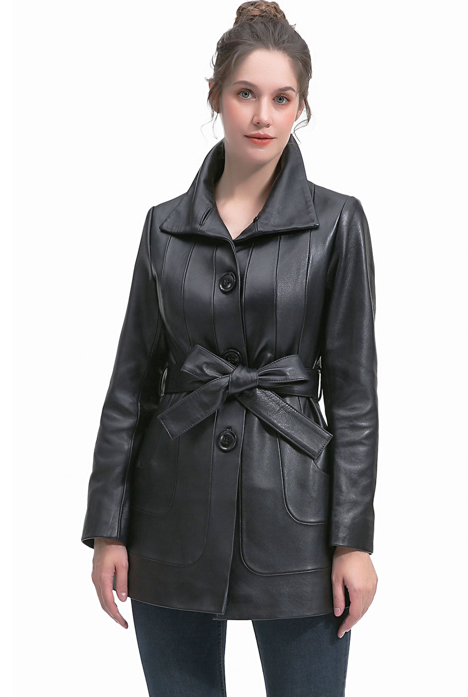 BGSD Women Erika Lambskin Leather Coat