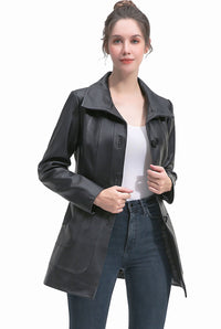 BGSD Women Erika Lambskin Leather Coat