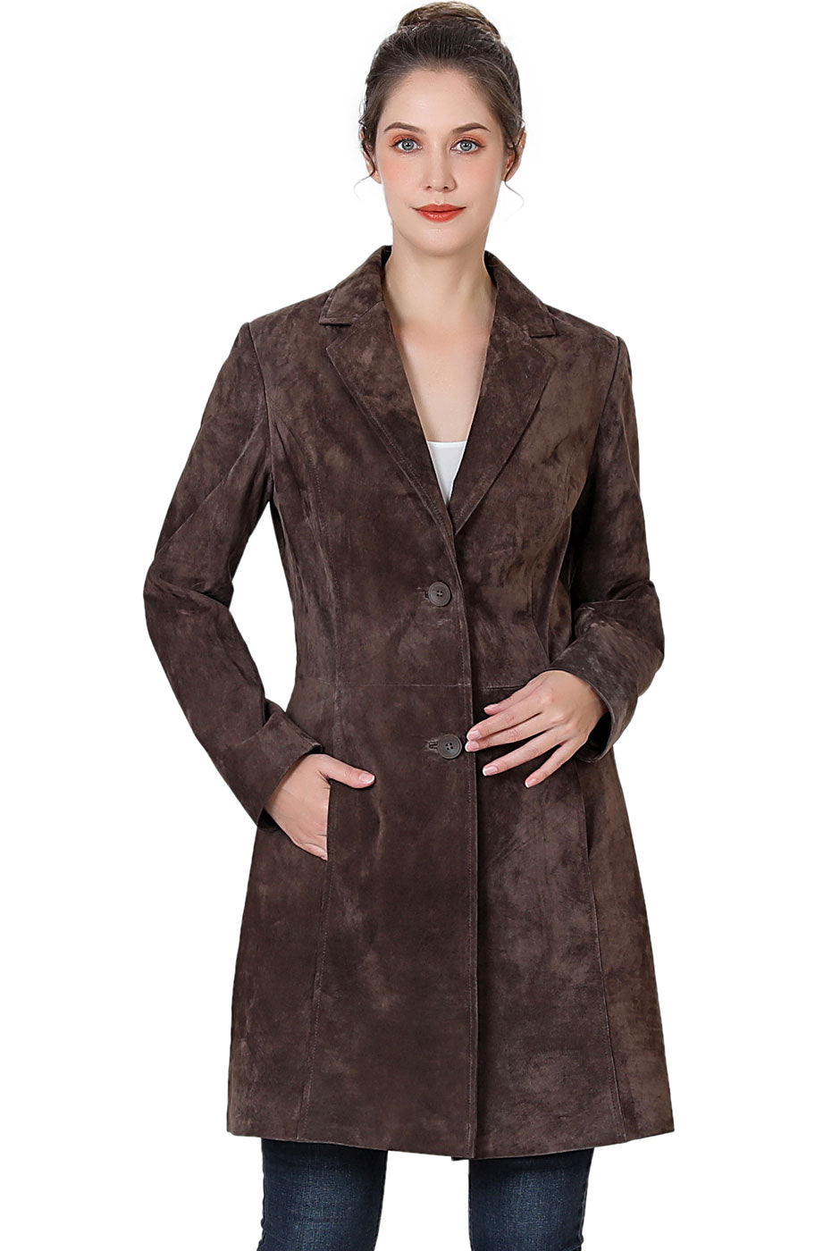 BGSD Women Mary Suede Leather Walker Coat