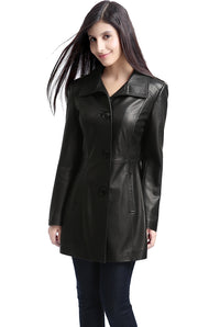 BGSD Women Belle Lambskin Leather Coat