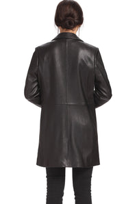 BGSD Women Danielle Lambskin Leather Walking Coat