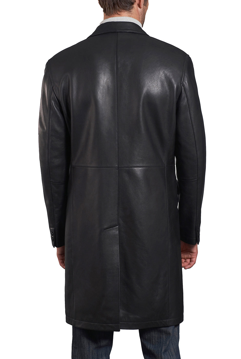 BGSD Monogram Collection Men Lambskin Leather Long Over Coat – Luxury Lane