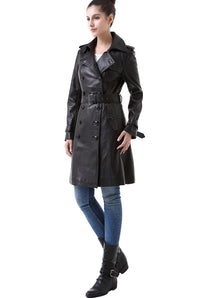 BGSD Women Nadine Lambskin Leather Trench Coat