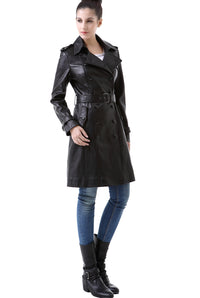 BGSD Women Nadine Lambskin Leather Trench Coat