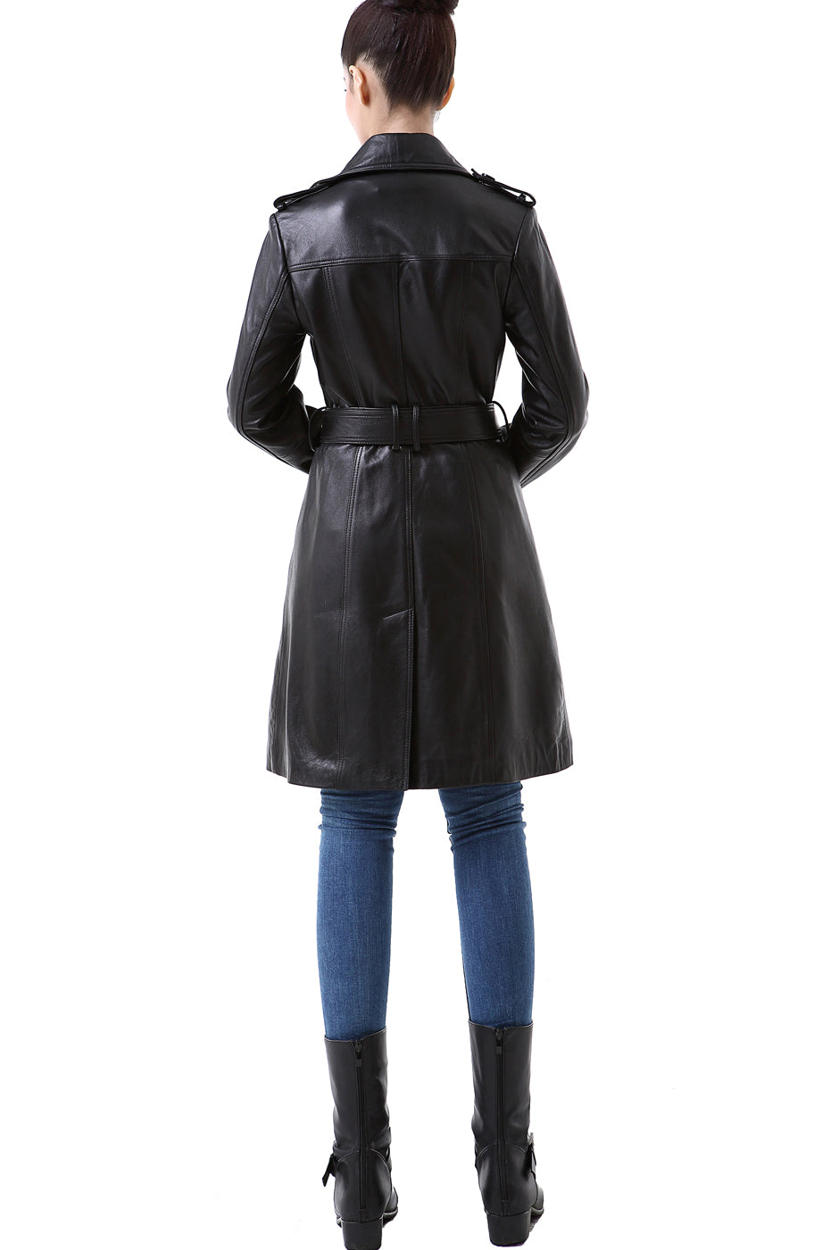 BGSD Women Nadine Lambskin Leather Trench Coat