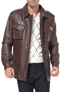 BGSD Men Heritage New Zealand Lambskin Leather Trench Coat