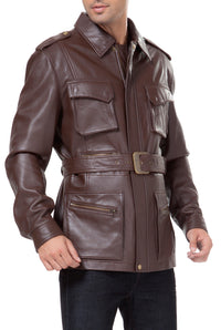 BGSD Men Heritage New Zealand Lambskin Leather Trench Coat