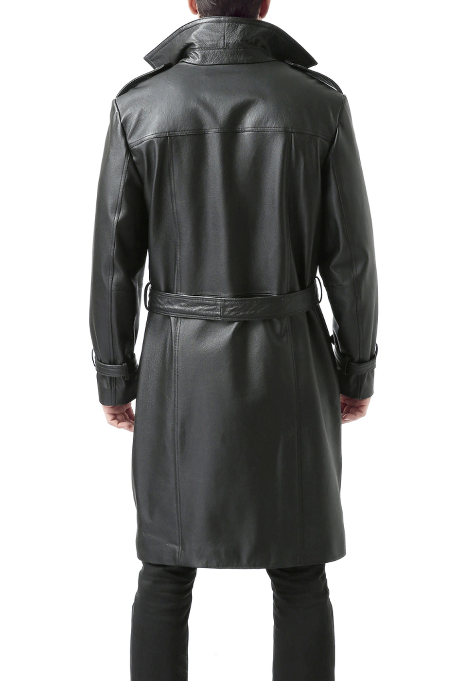 BGSD Men Xander Classic Leather Long Trench Coat