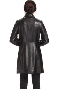 BGSD Women Ginger Lambskin Leather Coat