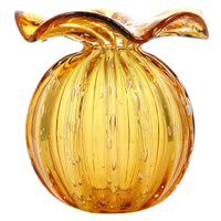 Hand Blown French Marigold Art Glass Vase 5.5-7.5 inch tall