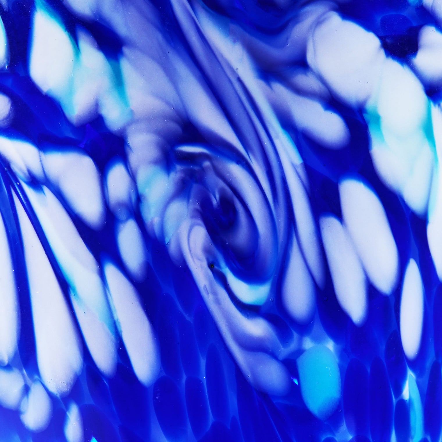 Hand Blown Cobalt Blue Confetti Art Glass Flower Vase