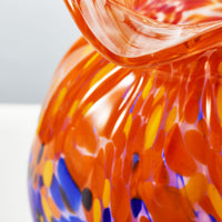 Hand Blown Confetti Art Glass Bubble Bud Flower Vase