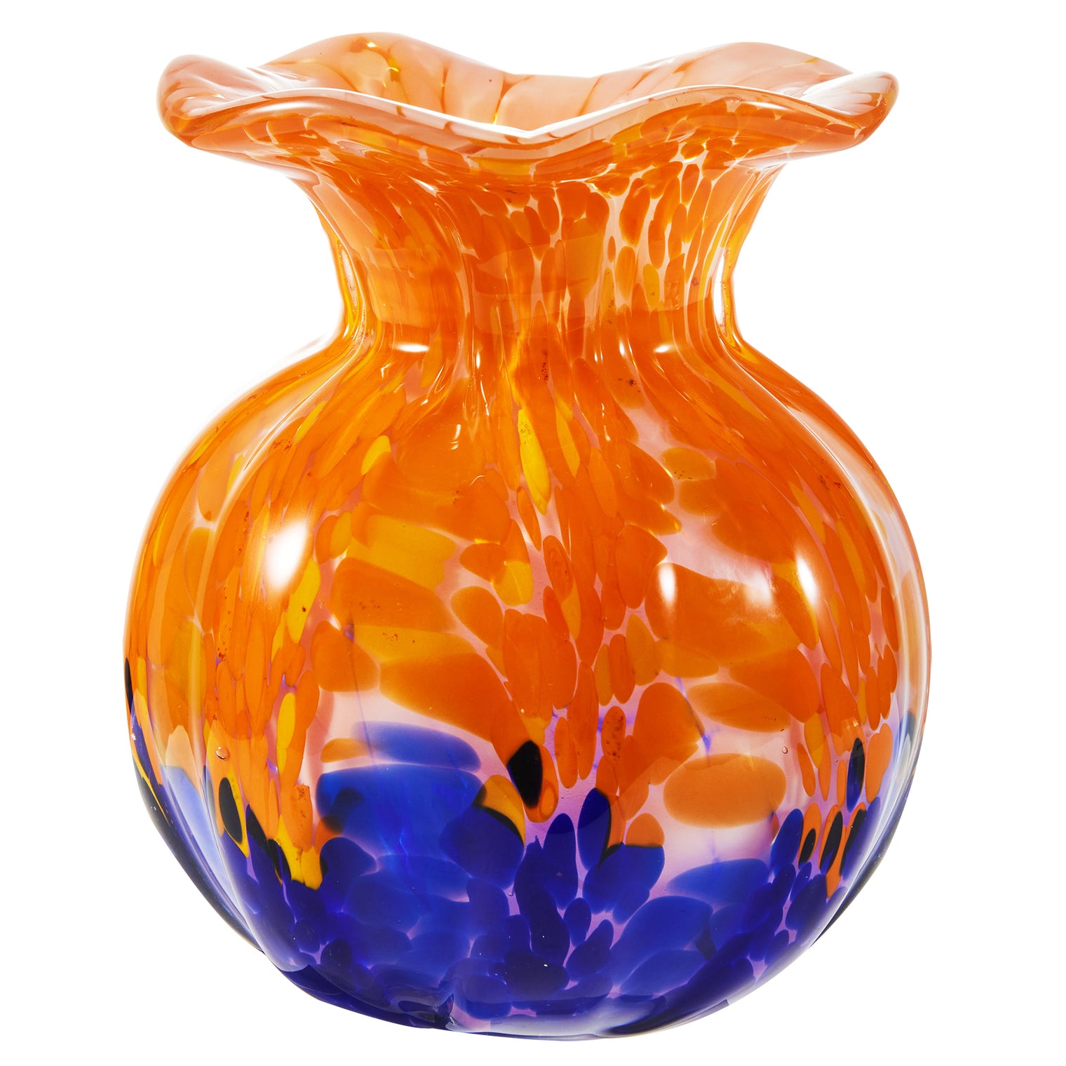 Hand Blown Confetti Art Glass Bubble Bud Flower Vase