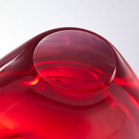 Hand Blown Red Love Heart Shaped Sommerso Art Glass Vase 7-10 inch tall