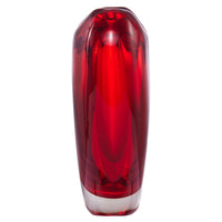 Hand Blown Red Love Heart Shaped Sommerso Art Glass Vase 7-10 inch tall