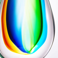 Hand Blown Teardrop Sommerso Art Glass Sculpture 7.5-10 inch tall