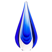 Hand Blown Water Drop Sommerso Art Glass Sculpture 8.5-13 inch tall