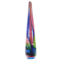 Luxury Lane Hand Blown Abstract Hollow Tear Drop Sommerso Art Glass Sculpture 8.5 inch tall