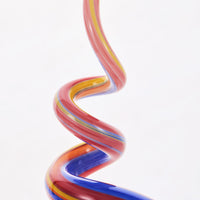 Luxury Lane Hand Blown Abstract Rainbow Swirl Sommerso Art Glass Sculpture 9.5-12 inch tall