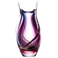 Hand Blown Sommerso Art Glass Teardrop Vase 8-10.5 inch tall