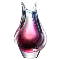 Hand Blown Sommerso Art Glass Teardrop Vase 8-10.5 inch tall