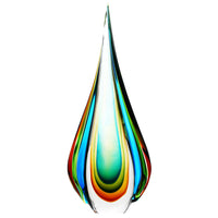 Hand Blown Green Flame Teardrop Sommerso Art Glass Sculpture 10-18 inch tall