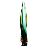 Hand Blown Green Flame Teardrop Sommerso Art Glass Sculpture 10-18 inch tall