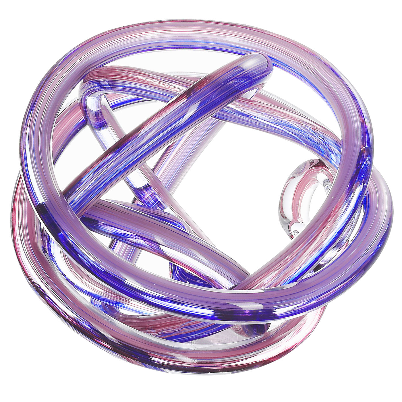 Hand Blown Infinity Knot Sommerso Art Orbit Glass Ball 4-8 inch tall