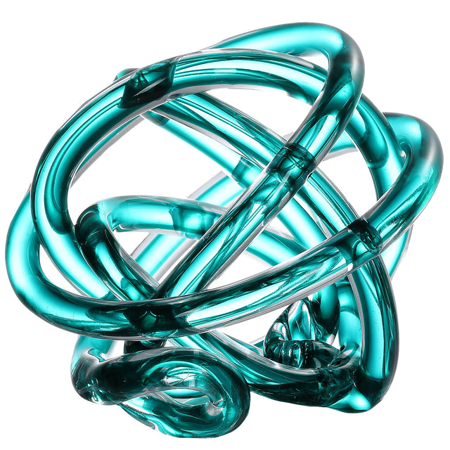 Hand Blown Infinity Knot Sommerso Art Orbit Glass Ball 4-8 inch tall