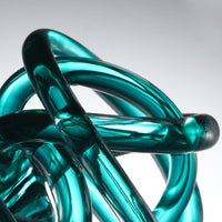 Hand Blown Infinity Knot Sommerso Art Orbit Glass Ball 4-8 inch tall