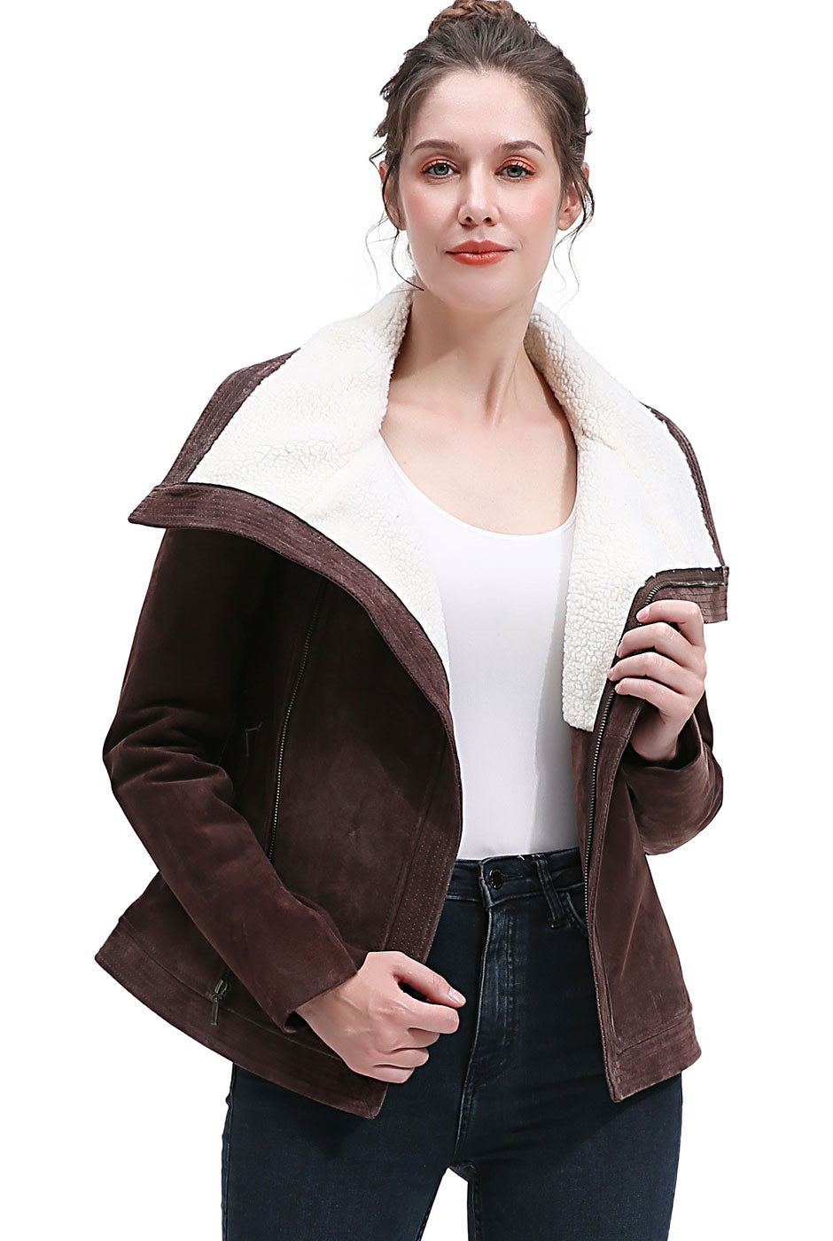 BGSD Women Chana Suede Leather Jacket