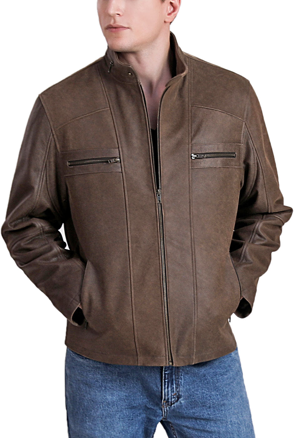 Women's Ultra Premium Cowhide Leather Jean Jacket #L381BTK - Jamin Leather®