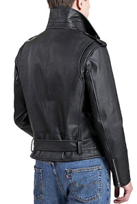 BGSD Men Cowhide Leather Urban Rider Jacket