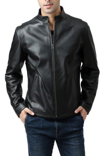 BGSD Men Urban Motorcycle Leather Jacket