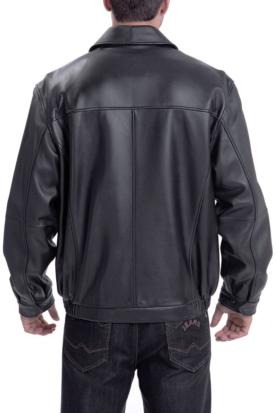 BGSD Men Derrick Lambskin Leather Bomber Jacket