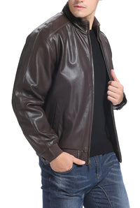 BGSD Men City Lambskin Leather Bomber Jacket