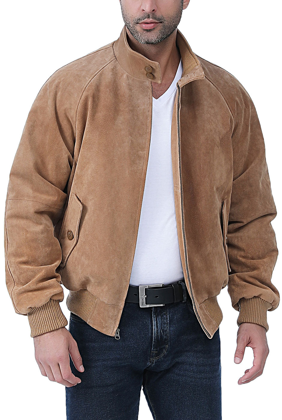 Landing Leathers Men WWII Suede Leather Bomber Jacket – Luxury Lane