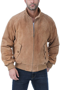 Landing Leathers Men WWII Suede Leather Bomber Jacket