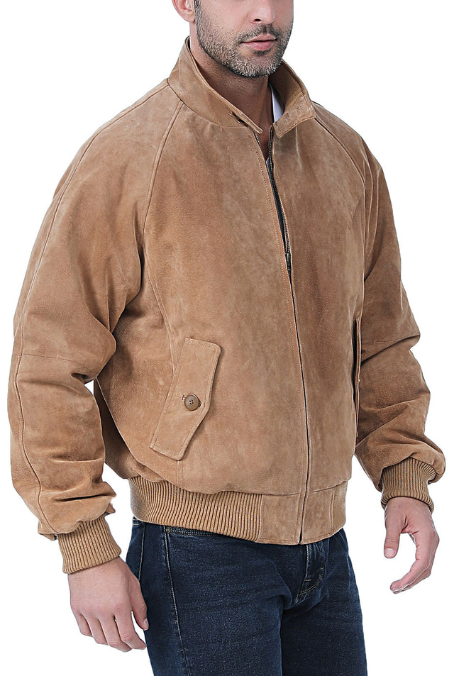 Landing Leathers Men WWII Suede Leather Bomber Jacket