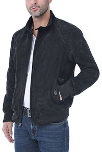 Landing Leathers Men WWII Suede Leather Bomber Jacket