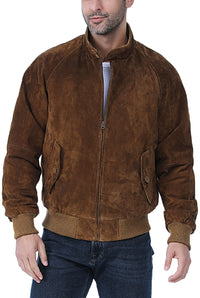 Landing Leathers Men WWII Suede Leather Bomber Jacket