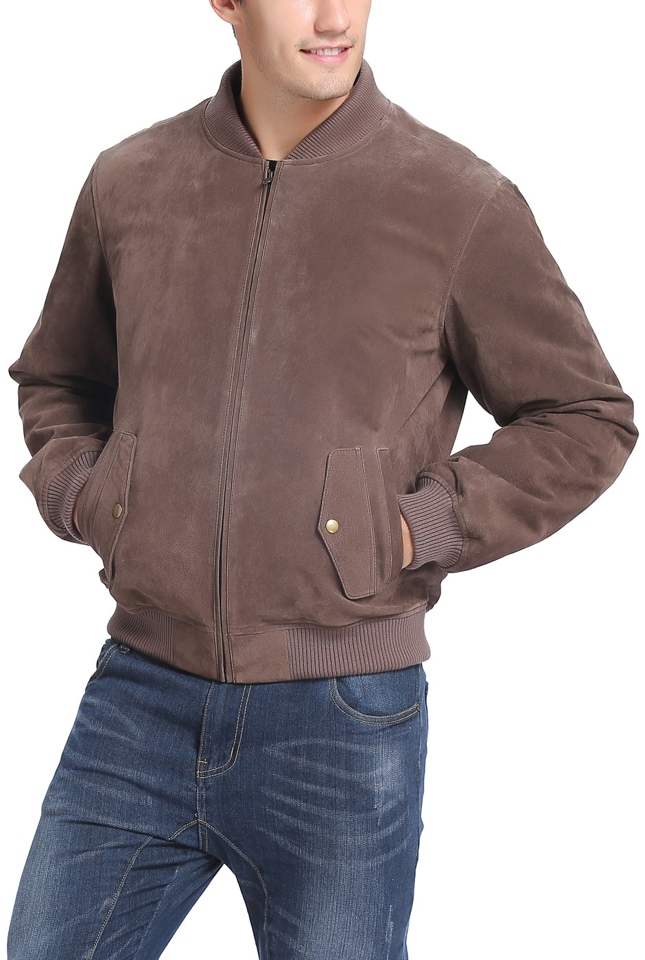 BGSD Men Urban Leather Bomber Jacket