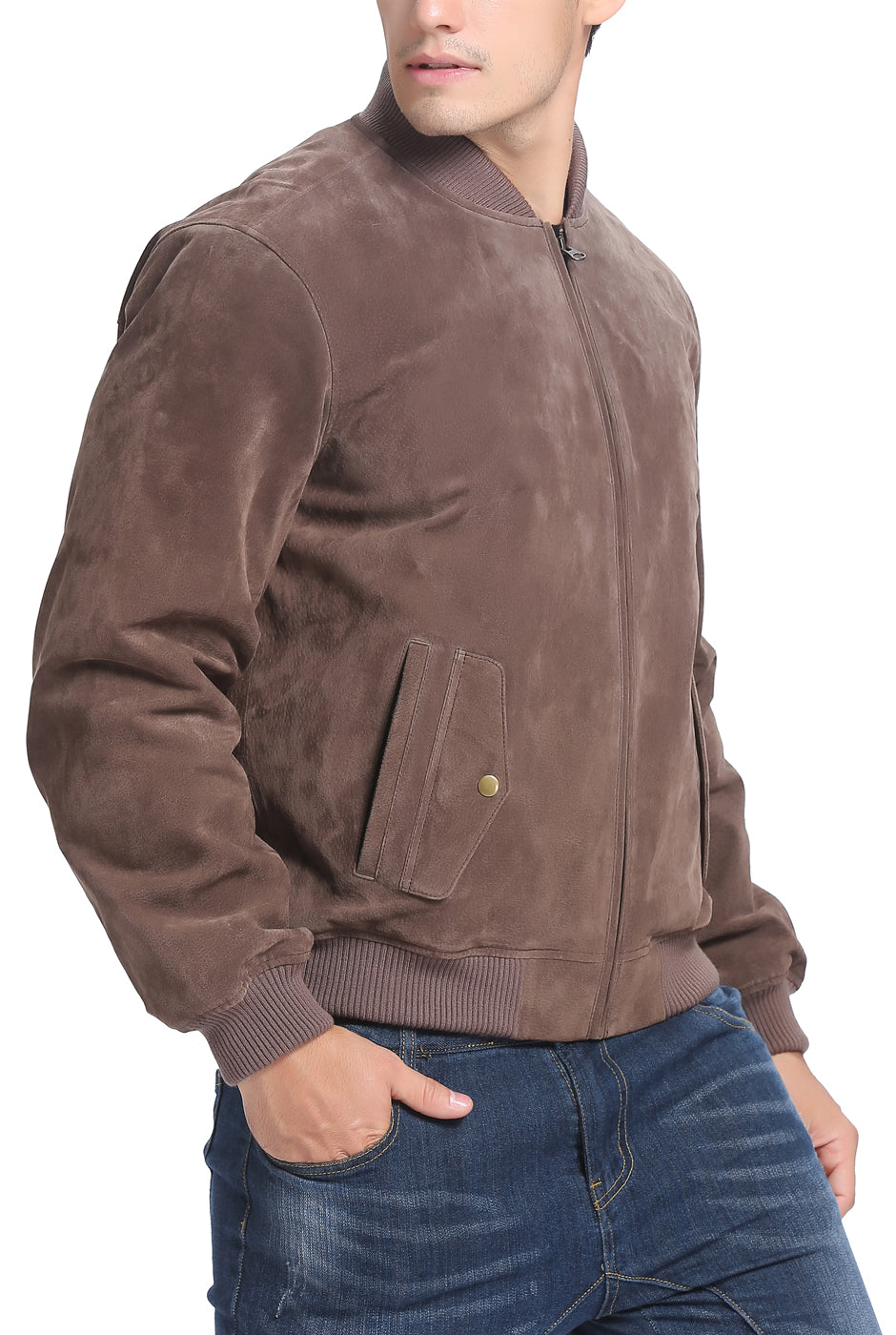 BGSD Men Urban Leather Bomber Jacket