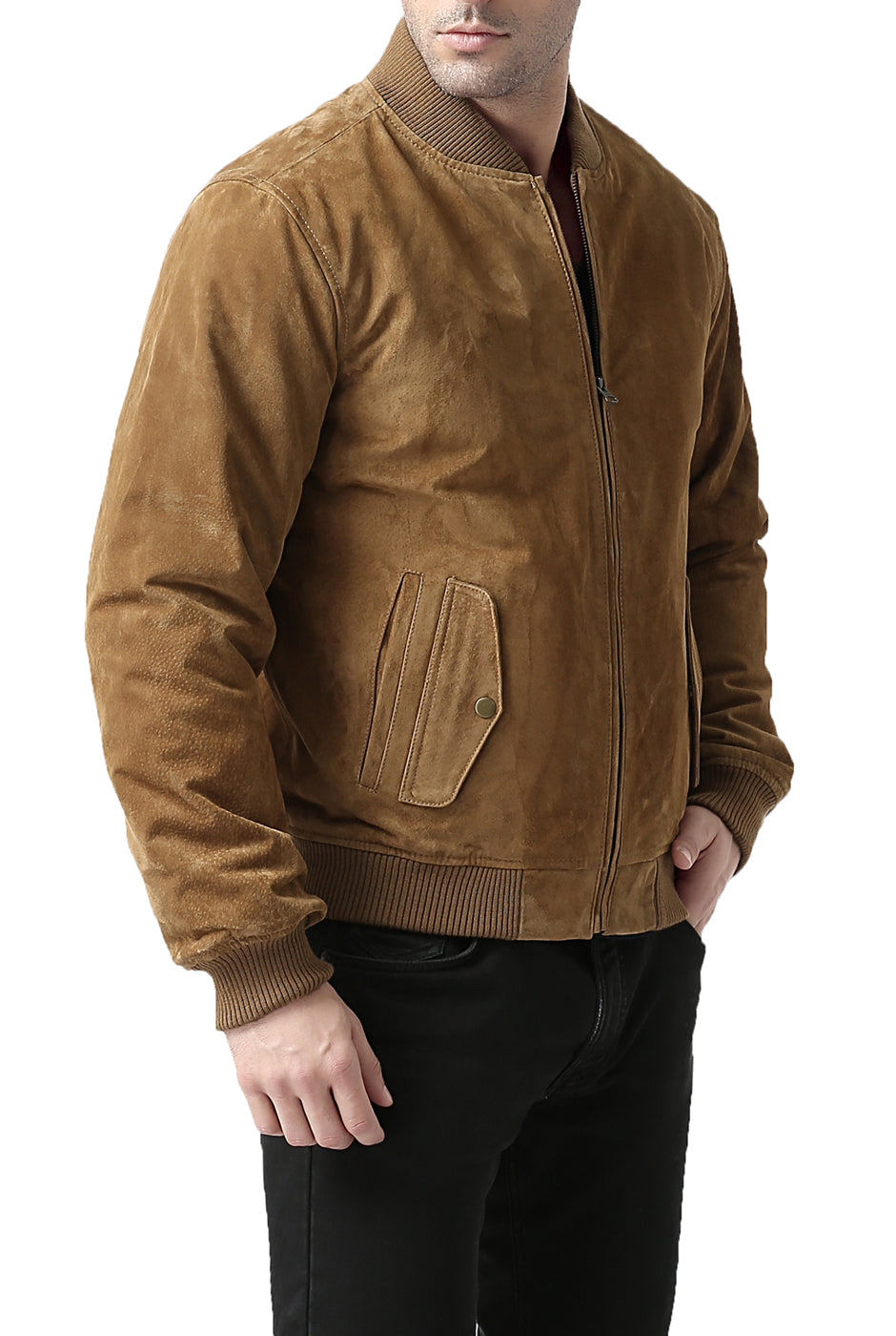 BGSD Men Urban Leather Bomber Jacket