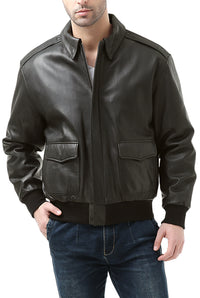 Landing Leathers Men Premium Air Force A-2 Goatskin Leather Flight Bomber Jacket