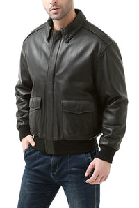 Landing Leathers Men Premium Air Force A-2 Goatskin Leather Flight Bomber Jacket