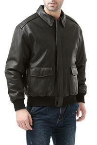 Landing Leathers Men Premium Air Force A-2 Goatskin Leather Flight Bomber Jacket