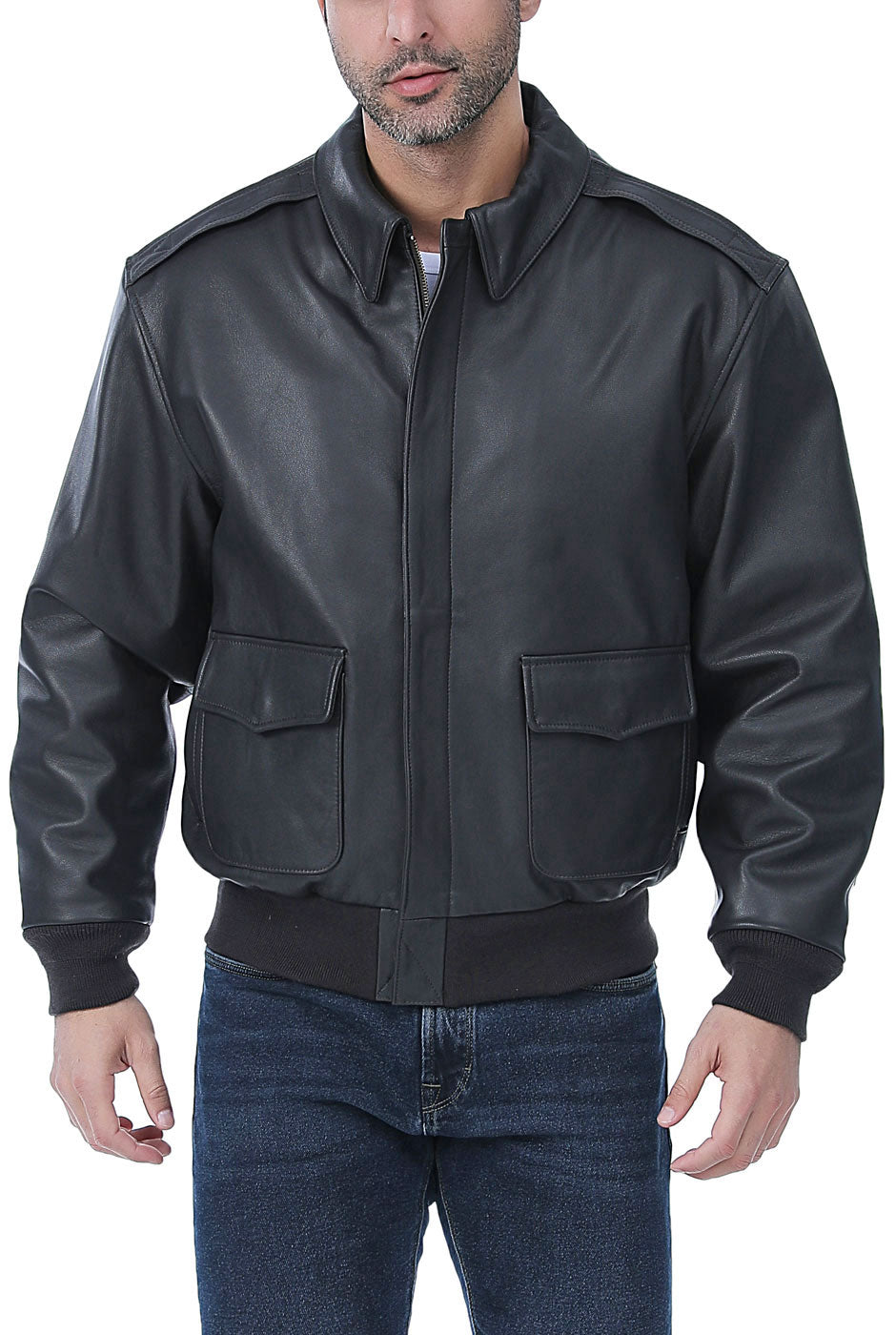 Landing Leathers Air Force Men A-2 Goatskin Leather Flight Bomber Jacket