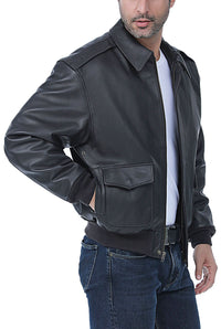 Landing Leathers Air Force Men A-2 Goatskin Leather Flight Bomber Jacket